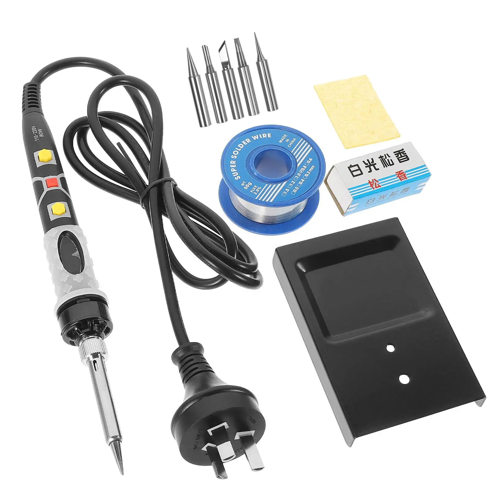 

10Pcs 80W Temperature Soldering Iron Kit Digital Display Electric Tools AU Plug Electric Soldering Iron Random Bag Color