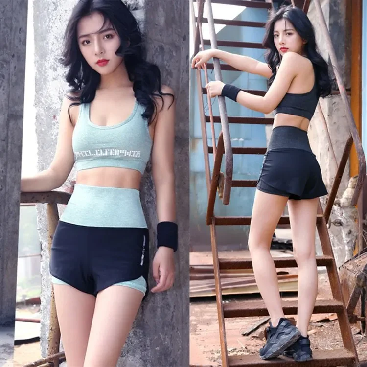Spring Summer Sexy Influencer Workout Set, Quick Dry Sports Outfit for Running Gym Yoga, Women's Sports Bra Tank Top with Shorts