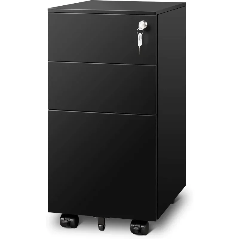 

Hot sale products3 Drawer File Cabinet with Lock, Metal Rolling Filing Cabinets for Home Office, Small Under Desk Cabinet with S