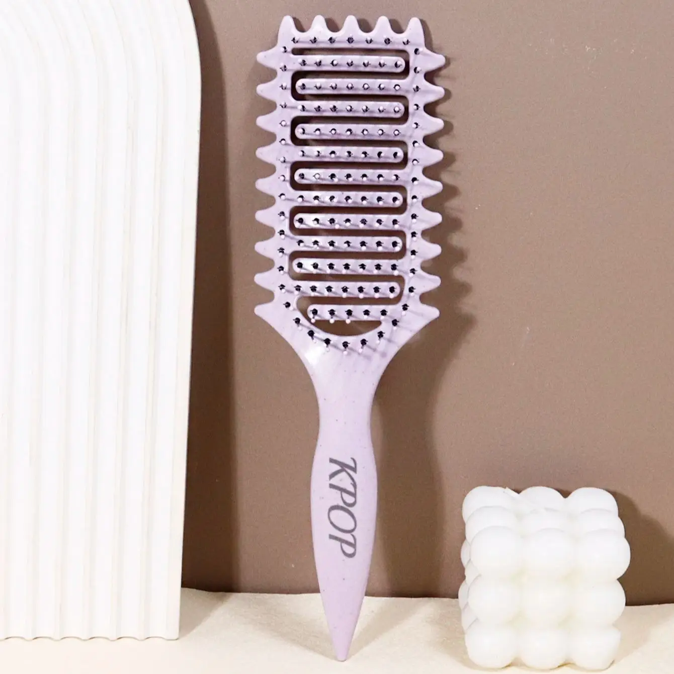 KPOP Curling Brush - Nylon bristles and ABS handle for creating curly hair styling Special for real hair wigs image 4