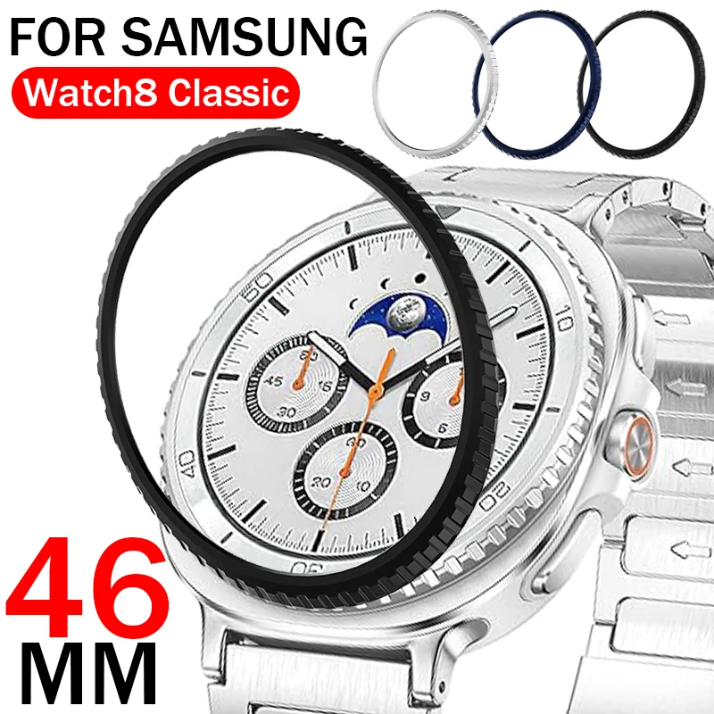 

Металлическая защитная пленка для экрана Samsung Galaxy Watch 8 Classic, безель из нержавеющей стали диаметром 46 мм и пленка из закаленного стекла Watch8