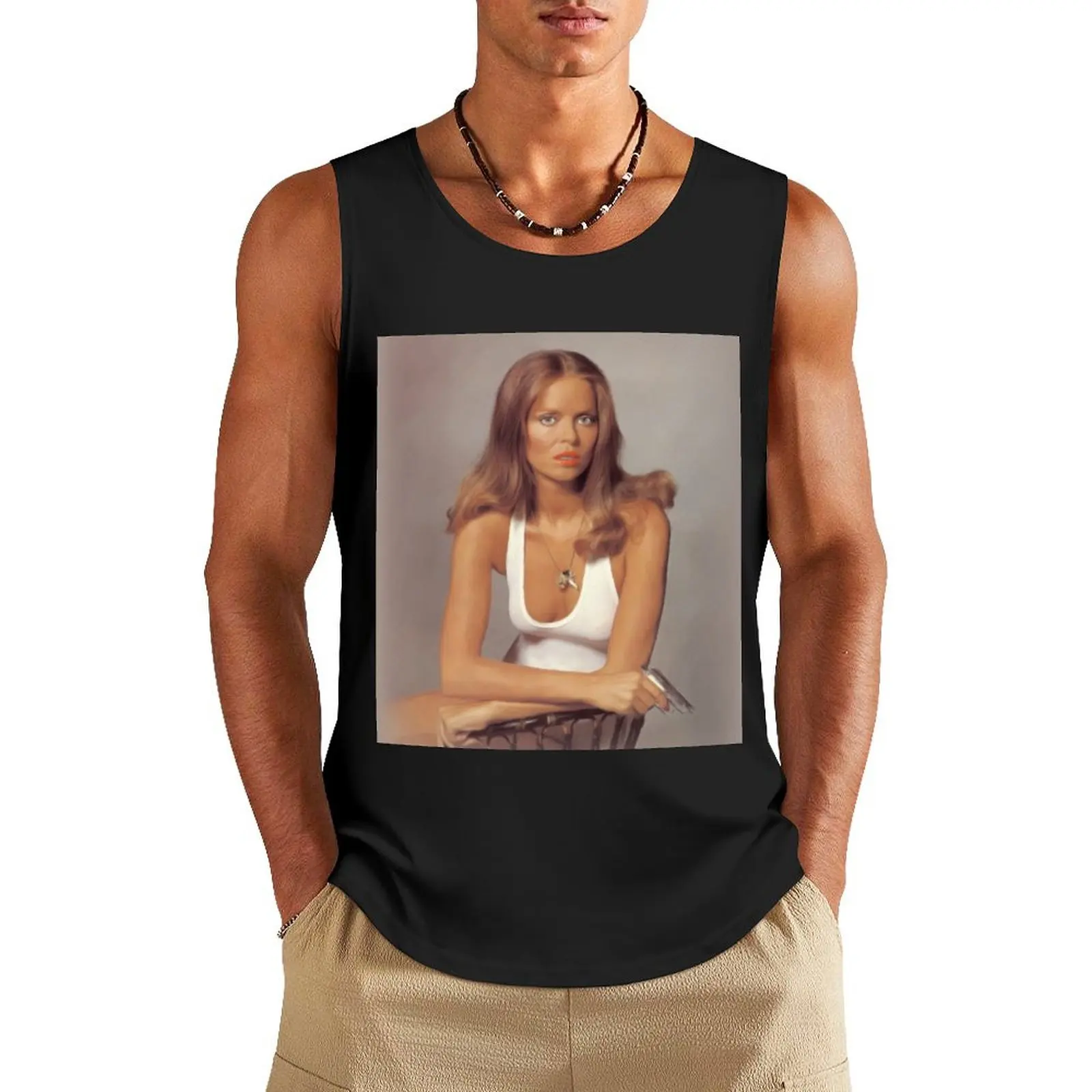 Barbara Bach, Movie Star Tank Top t-shirt for man anime t-shirts T-shirt man t shirt gym