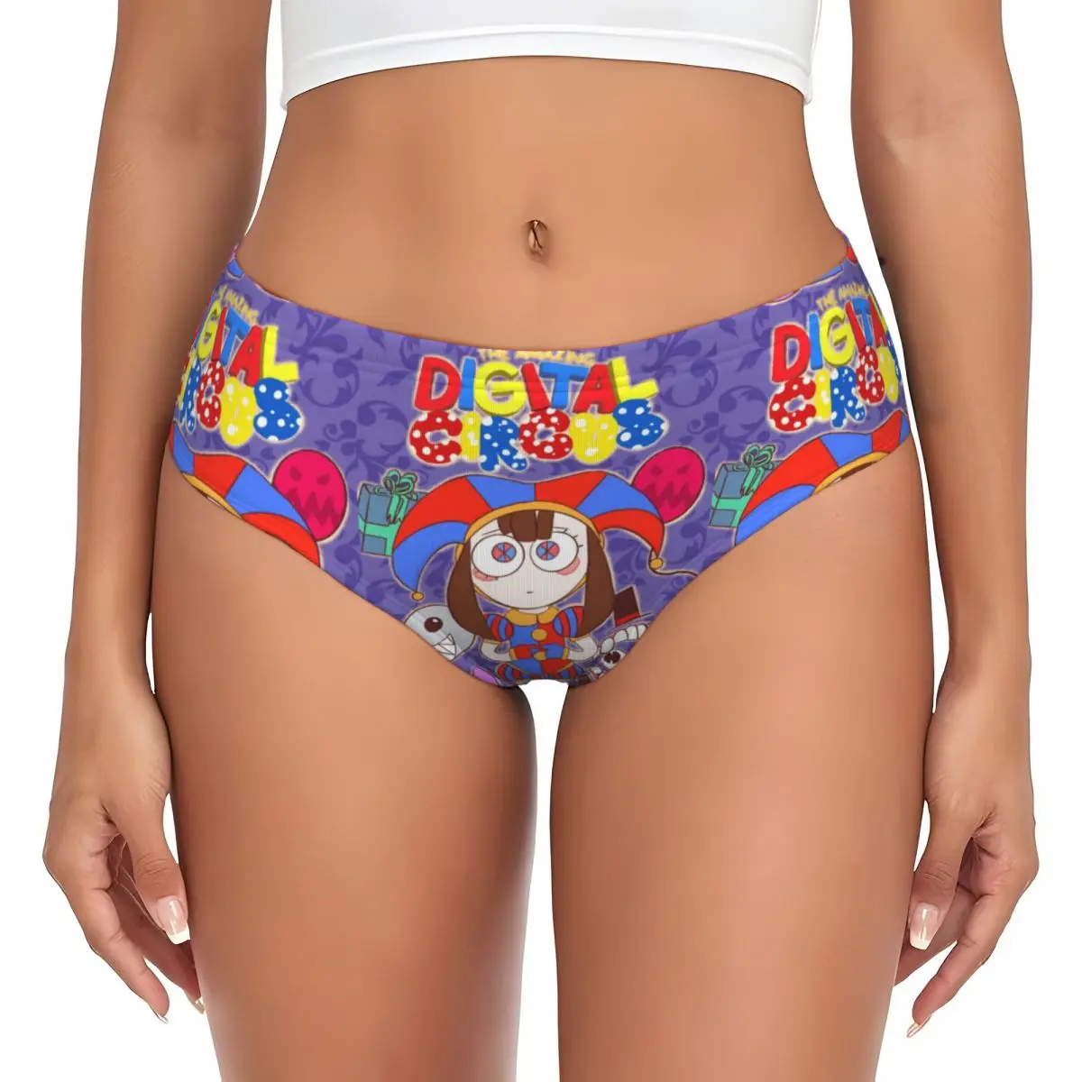 Custom Womens The Amazing Digital Circus Cartoon Brief Panties Female Soft Underwear Underpants