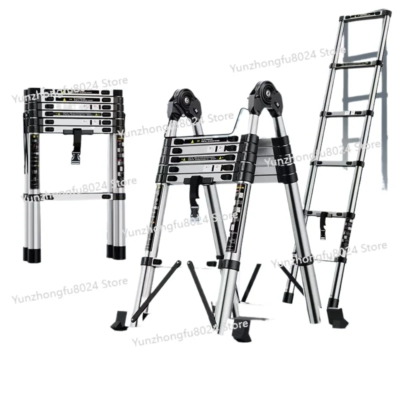 

3.4/4.2M Household Telescopic Ladder Portable Thickened Ladders Engineering Outdoor Multifunctional Folding Ladder