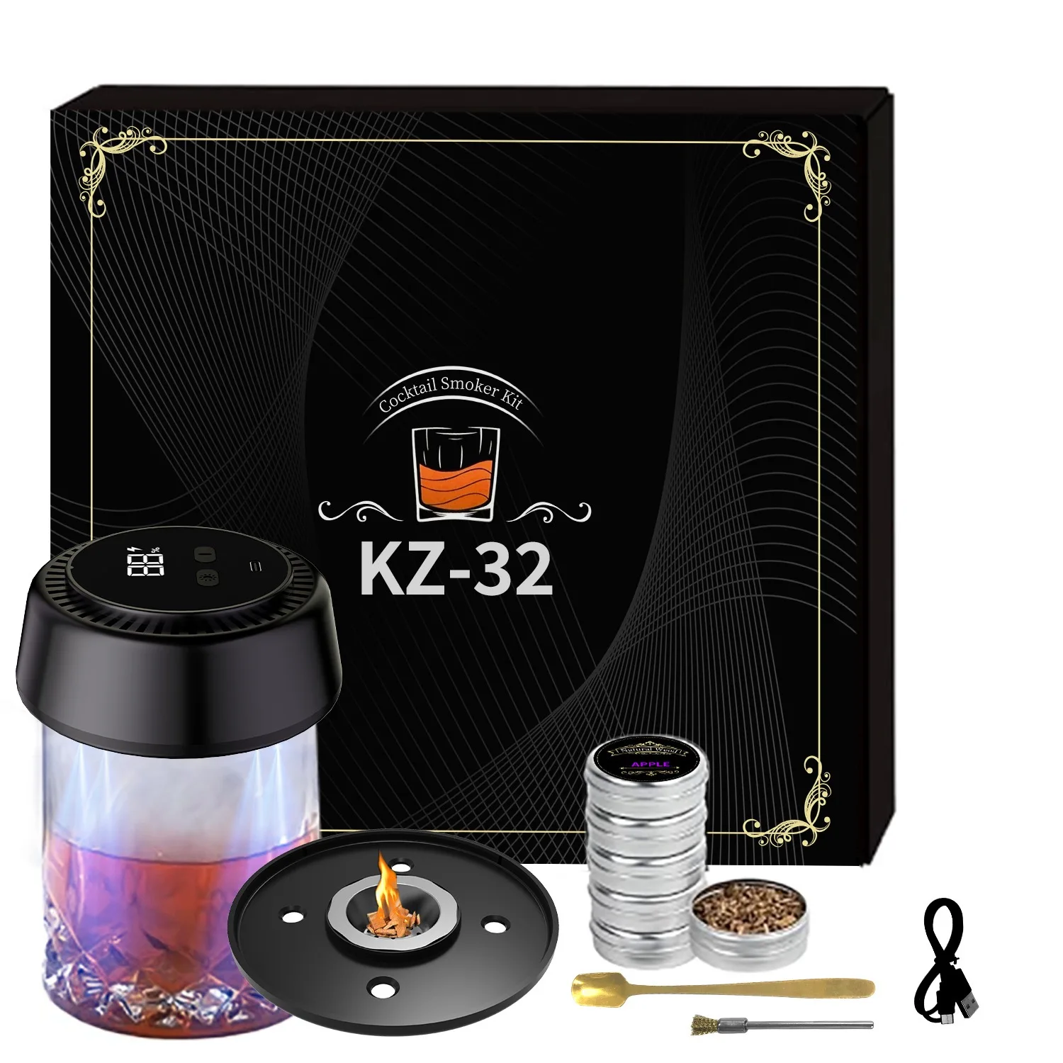 7-Color Light Electric Cocktail Smoker Pro Multi-Use Smoker for Whiskey Drinks & Home Bartending