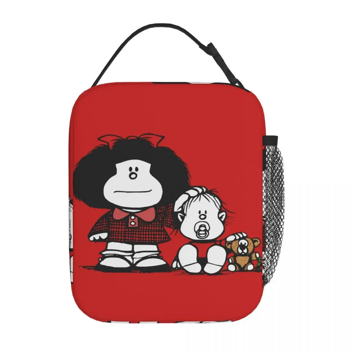 Kawaii Hermanos Mafalda Merch Insulated Lunch Bags For School Office Cute Comics Food Bag Portable Cooler Thermal Lunch Boxes