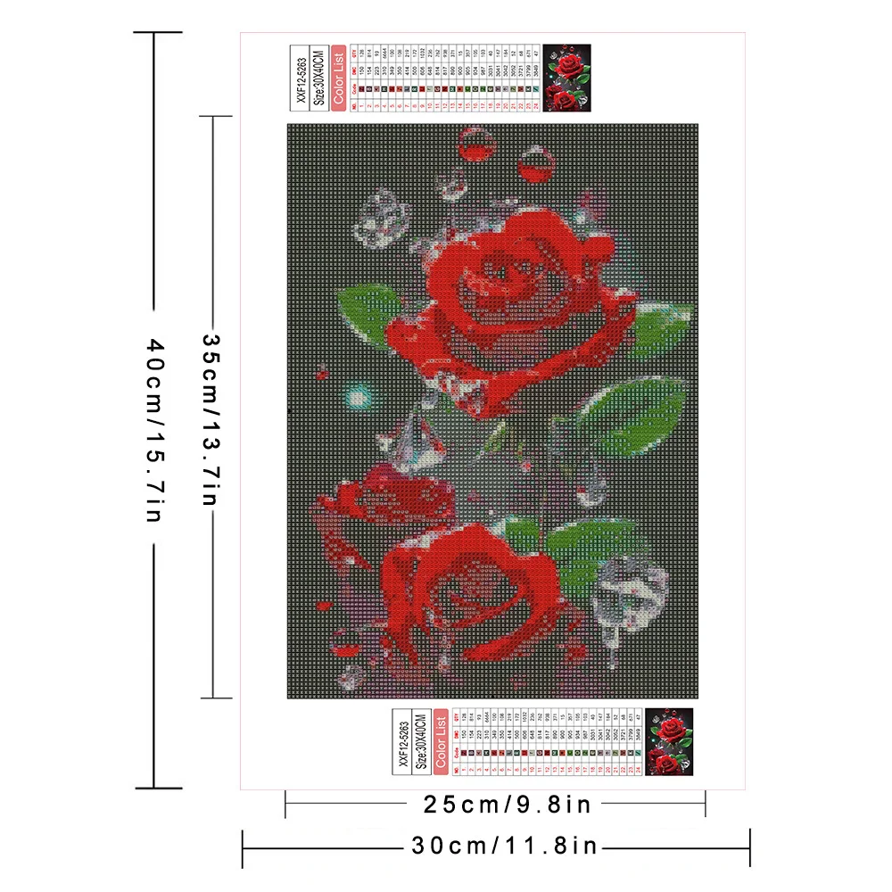 AZQSD Diamond Painting Full Drill Rose Flower Rhinestones Pictures 5d Diy Embroidery Floral 30x40cm Mosaic Cross Stitch Kits