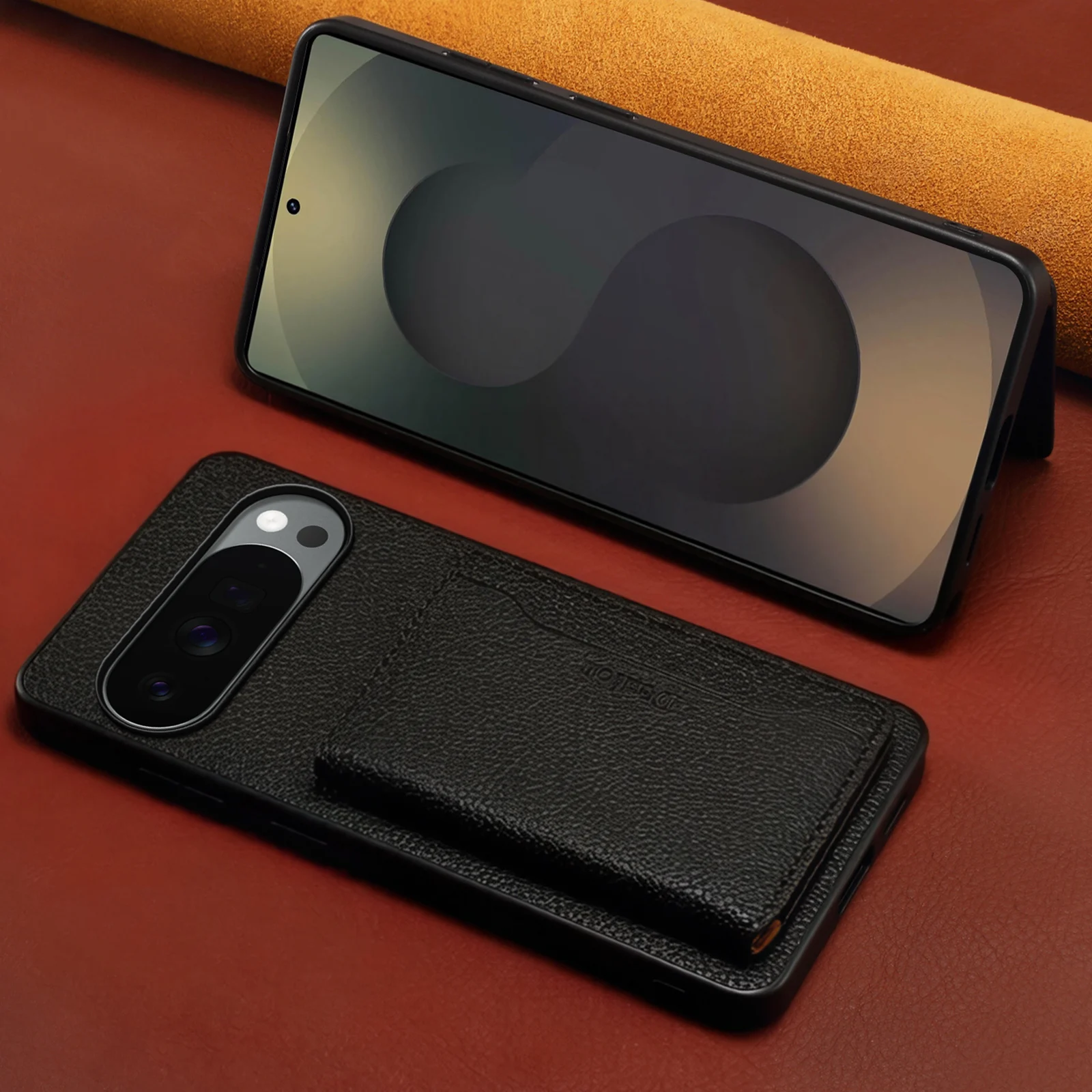 Magnetic Wireless Charging Phone Case Faux Leather Card Bag Wallet Stand Card Box Support for Google Pixel 10 Pro XL 9A 8 7 - view 2