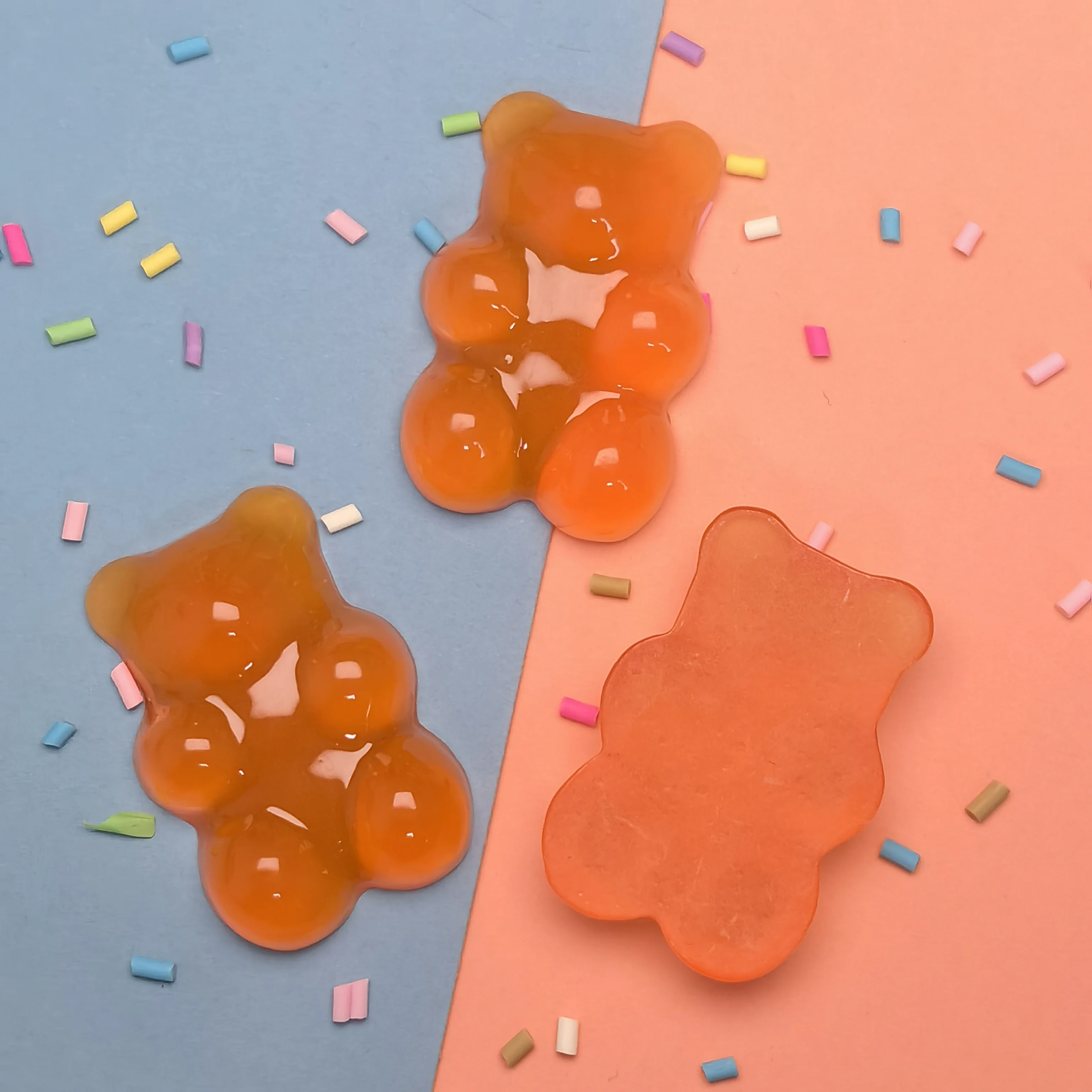 25*38mm Cute Jelly Bear Flat back Resin Cabochons Scrapbooking DIY Jewelry Crafts Decoration Accessories