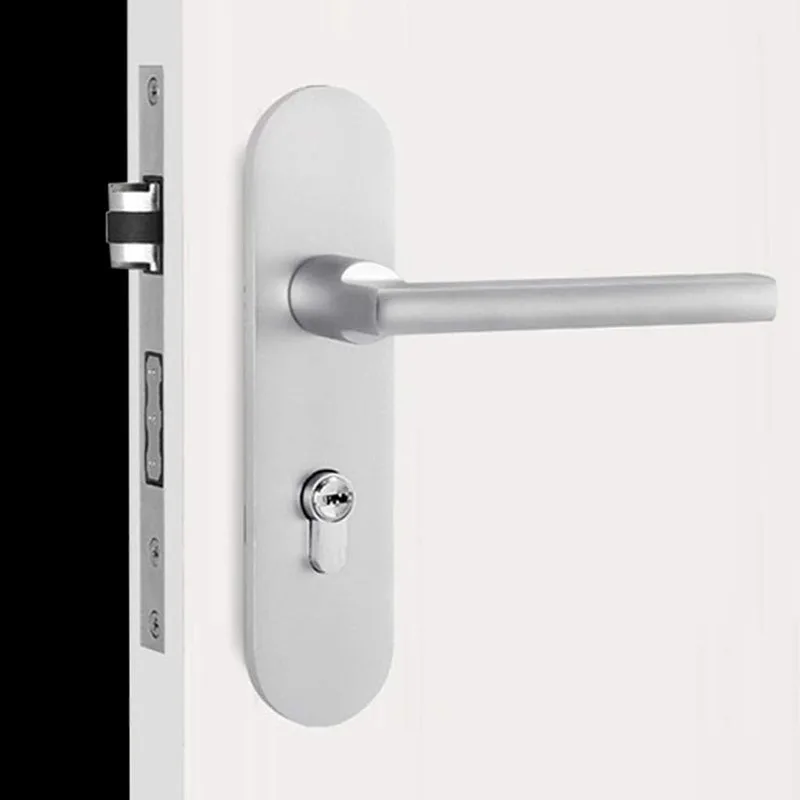 

Door Handle Lever Door Locks Door Knobs Interior Locks and Keys for Home Bedroom or Bathroom Privacy in Satin Nickel