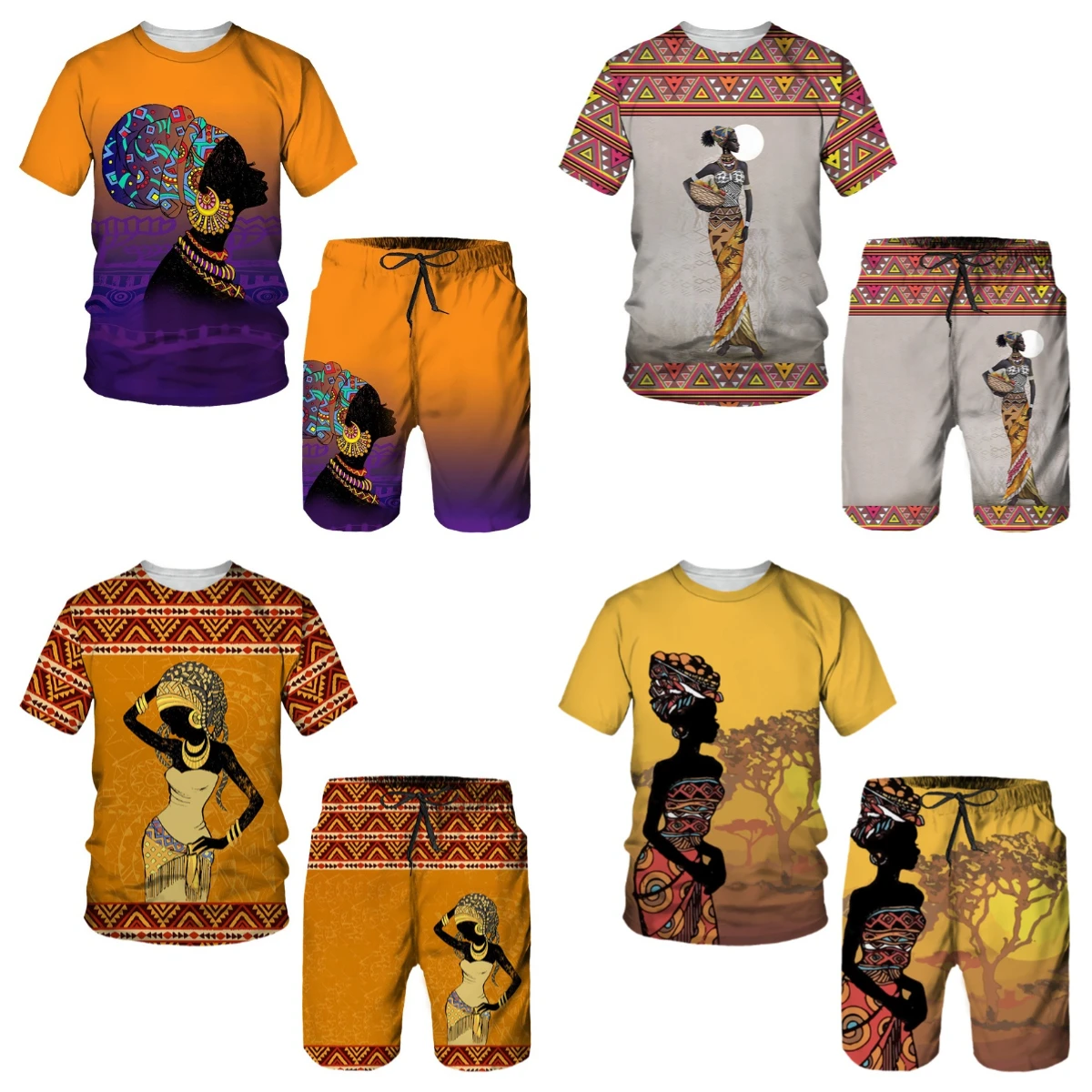 

25-26 летний хит продаж, модный тренд, роскошный костюм с 3D принтом, американская уличная дышащая быстросохнущая футболка, комплект с шортами