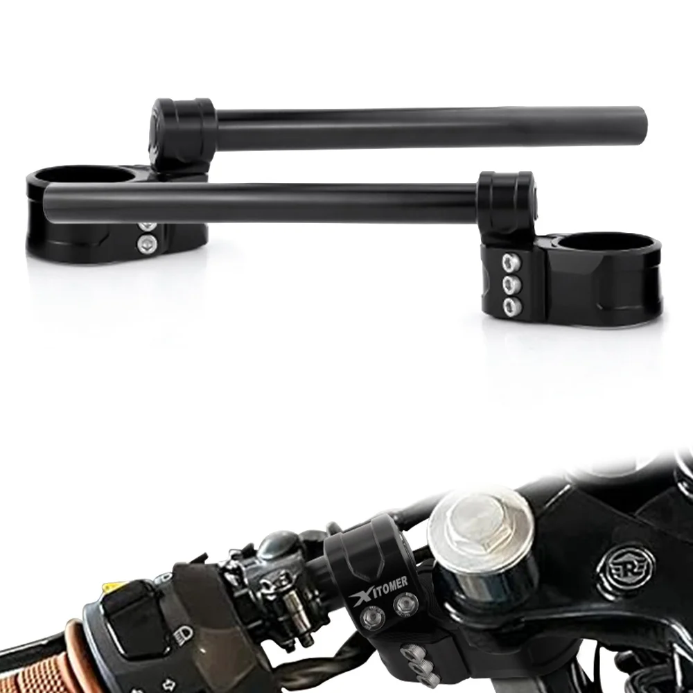 

Motorcycle Handlebar Clip-On Handle Bar Raiser Universal Fit For 37mm 41mm 43mm 50mm 53mm 55mm Adjustable Clip-ons Handlebar