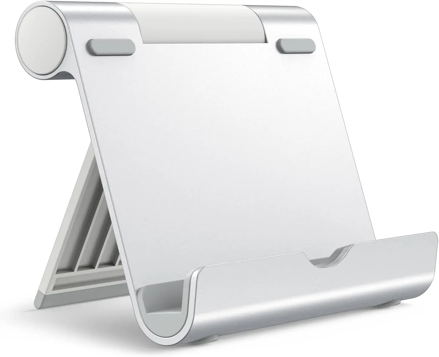 

Регулируемая складная подставка для планшетов iPad, Galaxy Tab, Kindle, телефонов (4-11 дюймов), серебристая