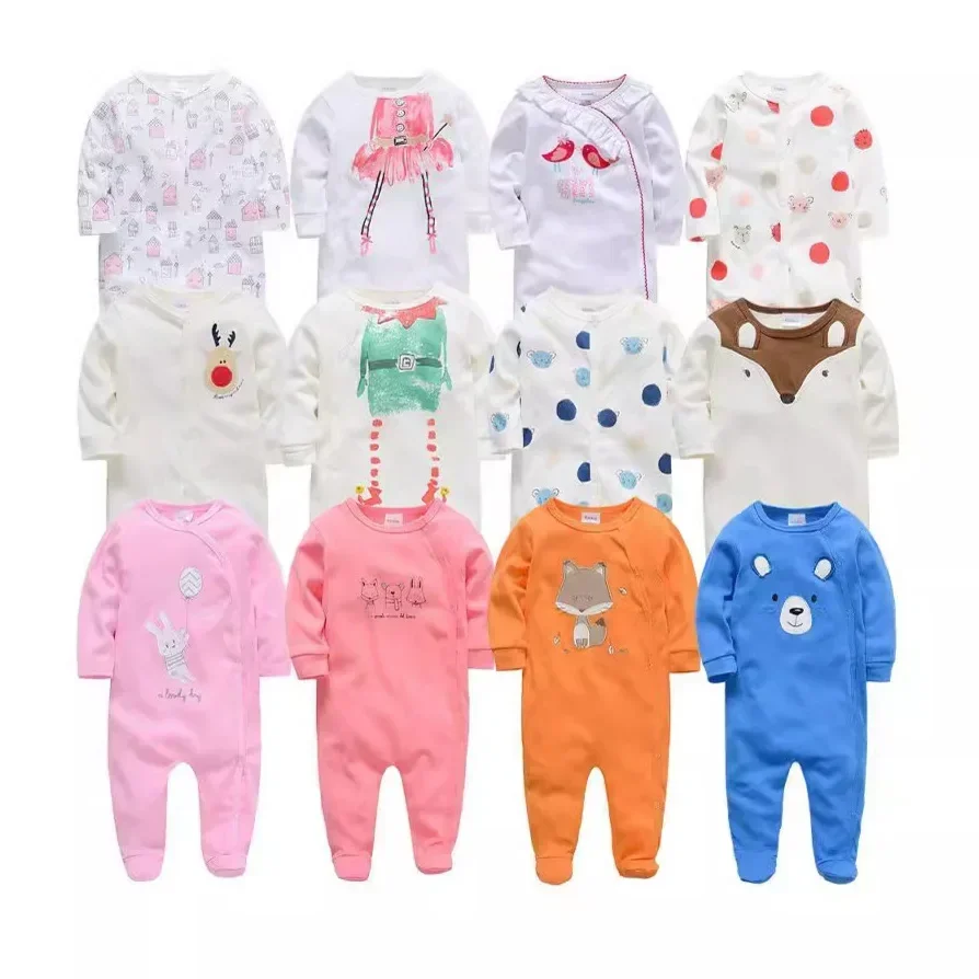 Class A Autumn Infant Clothing Cartoon Baby Climbing Clothing Romper Long Sleeve Casual Baby Onesie