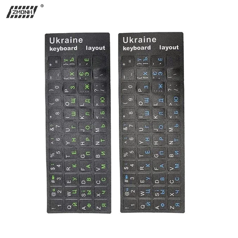 

[H]Ukraine Language Ukrainian Keyboard Sticker Durable Alphabet Black Background For PC Laptop Accessorie Computer Keyboard