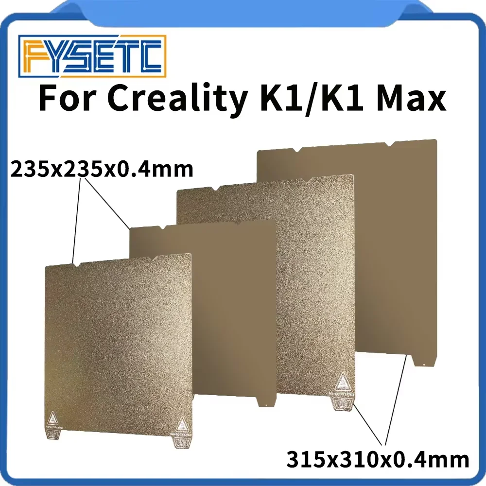 

Для Creality K1/K1 MAX Ender 3 S1 Pro Ender3 S1/5 S1 двухсторонняя печать 235X235 мм/315X310 мм Встроенная пластина PEI стальной лист