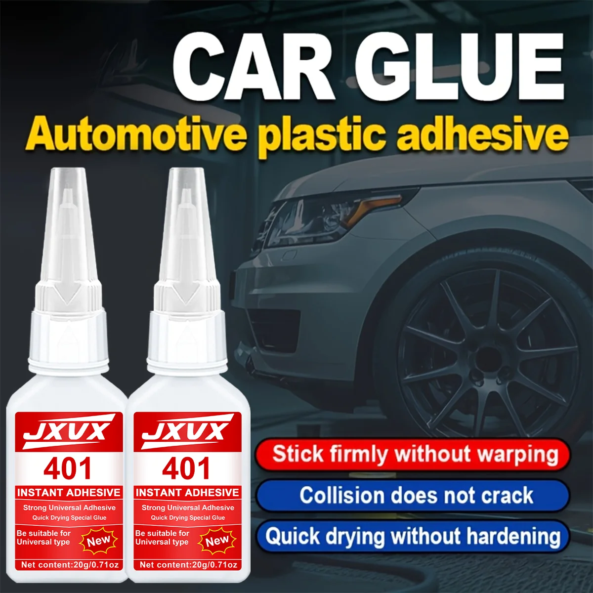 

5 шт. по 20 г. Суперпрочный клей для ремонта салона автомобиля, сильный клей для самостоятельного ремонта дверных ручек, приборной панели, консоли, пластиковых трещин, с прецизионным дозатором.