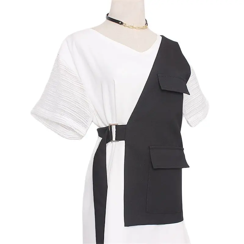 أزياء نصف البدلة سترة المرأة مشبك حزام الشارع عارضة السترة صدرية عارية الذراعين Techwear فاسق أكمام جاكيتات #6