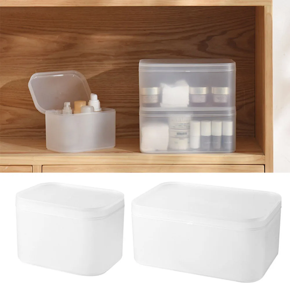 Transparent Frosted Box Dustproof Organizing Box  Cosmetics Storage Case Dustproof Multifunctional Desktop Storage Box Organizer