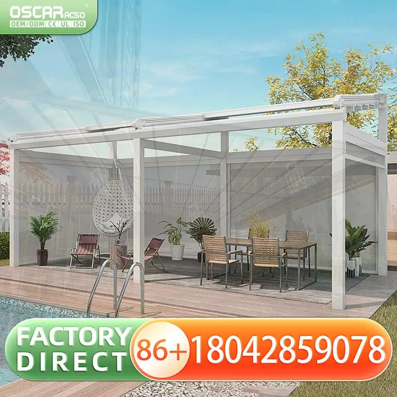

Outdoor Garden Automatic Folding Expandable Sun Shading Roof in USA for Patio Balcony Terrace Retractable Canopy Pergola