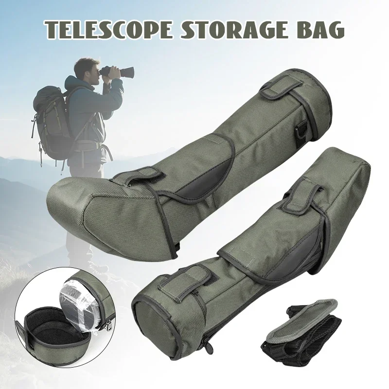 Telescope Backpack Waterproof Nylon Carrying Case for Spotting Scope Shockproof Adjustable Hiking Bag for Bird Watching Astronom