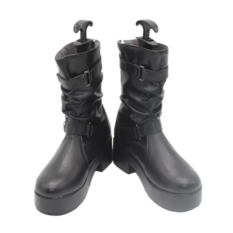 Misaki Scarpe Cosplay Gioco Blu Archivio Puntelli Cosplay Scarpe in pelle PU Stivali di Halloween Realizzati su misura