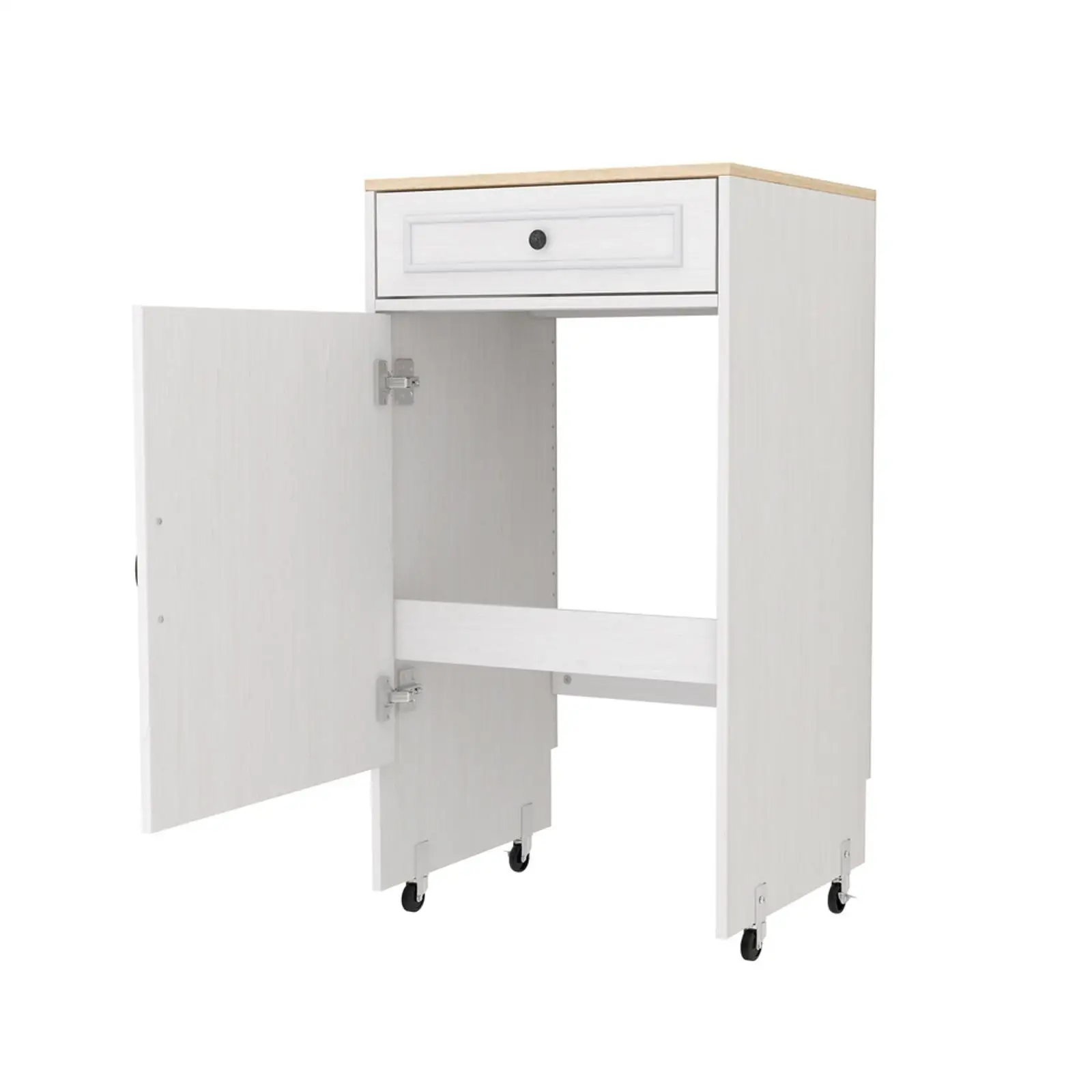 Armoire de rangement blanche avec roulettes pour Robot aspirateur, armoire de rangement polyvalente pour la maison, le bureau et la cuisine