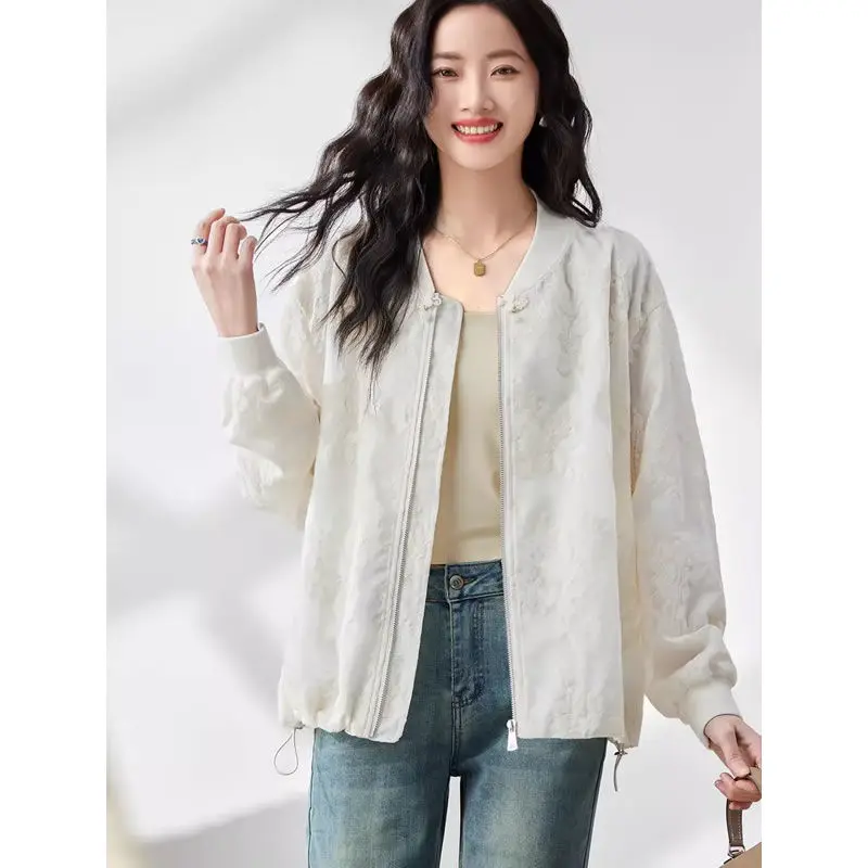 

Embroidered Fashion Coat For Women's Spring And Autumn 2025 New Loose Fashion Baseball Jacket Top