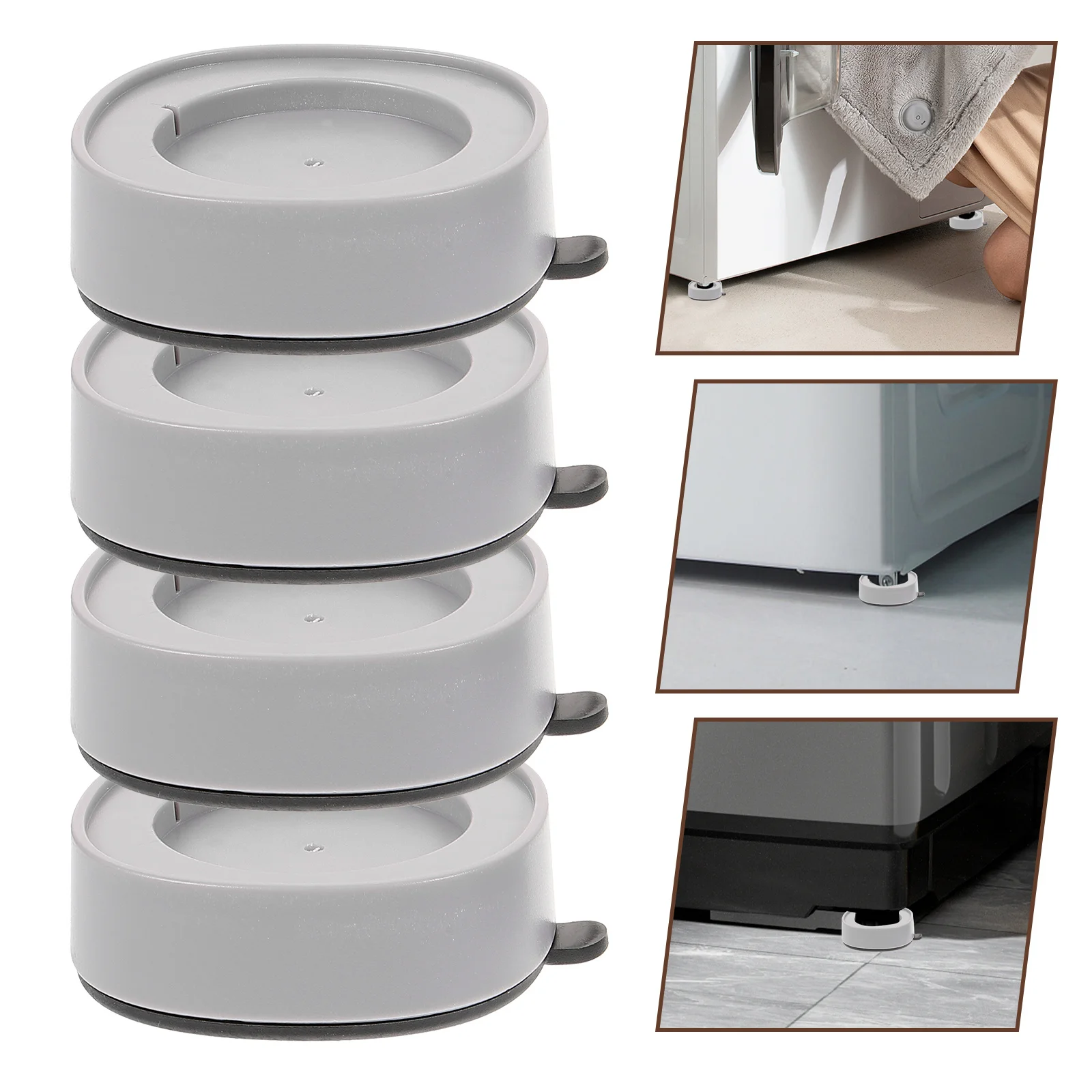

4Pcs Washing Machine Leveling Pads Anti Vibration Noise Reduction Height Increase Stabilizer Washer and Dryer Stand