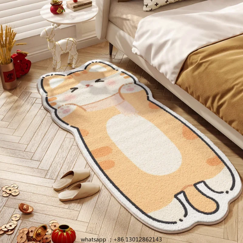 

Modern Cartoon Cat Faux Cashmere Rug - Soft Kids Carpet for Bedroom, Sofa, Living Room, Playroom, Cozy Home Decor