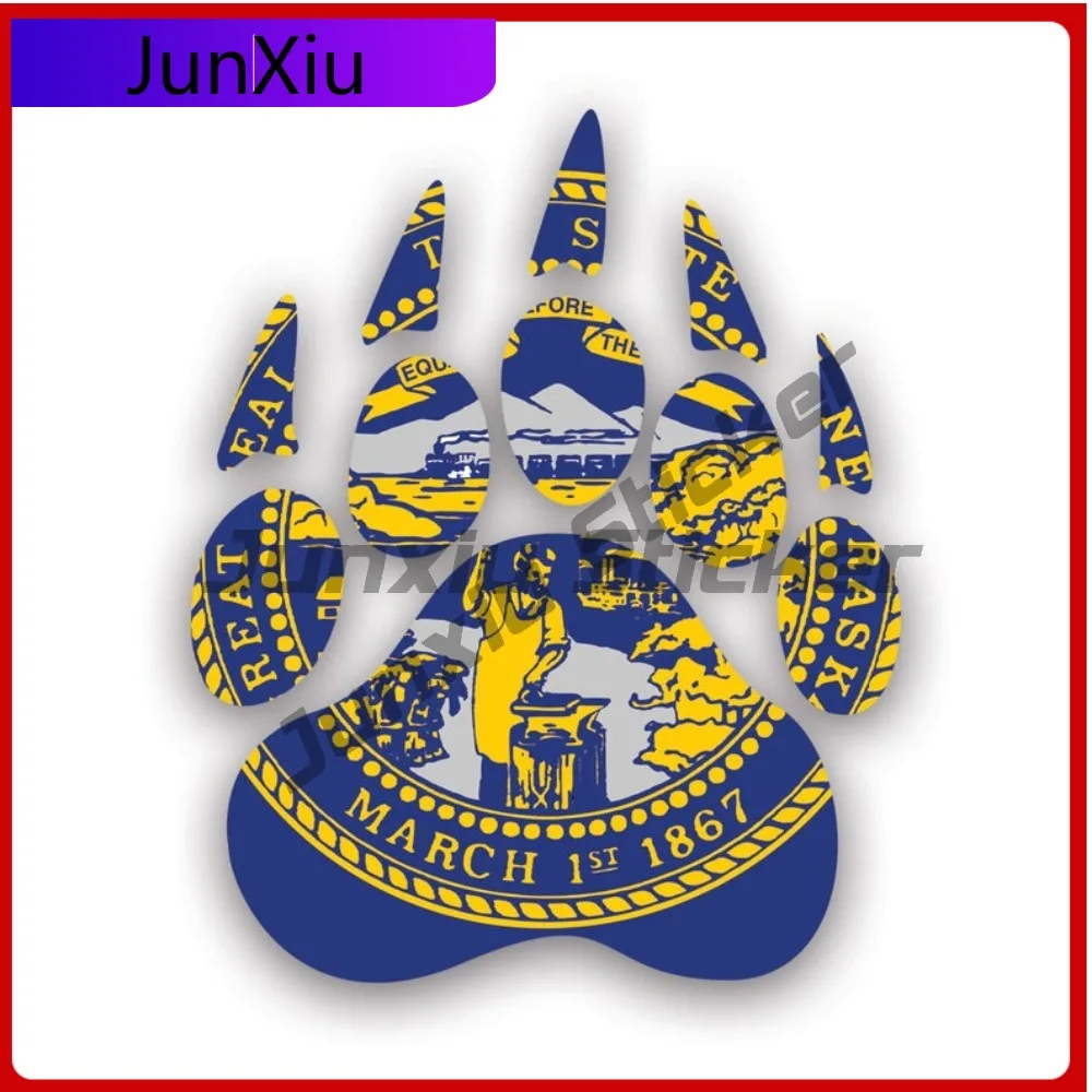 

Anime Nebraska State Playful Bear Print Shaped Sticker Uv Protected Decalsgrizzly Track Tracks Polar Outdoors Explore
