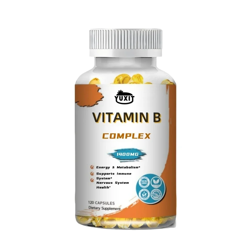 Vitaminas B que incluyen B12, B1, B2, B3, B5, B6, B7, B9, Ácido Folico - Suplemento de vitamina B Apoya el metabolismo de energía saludable