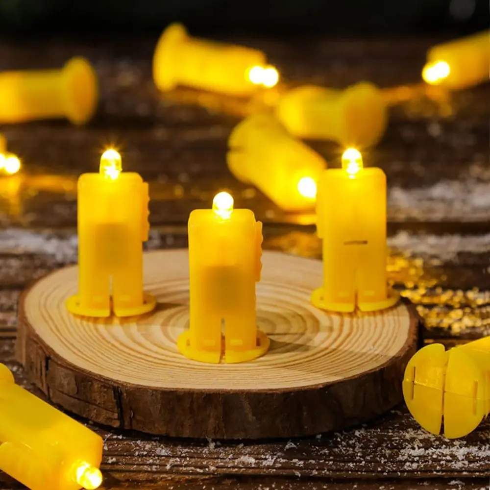 

10pcs Electronic Light Lantern LED Wick DIY Material Miniature Lantern Light Built-in Lamp Yellow Wicks Lamp Party