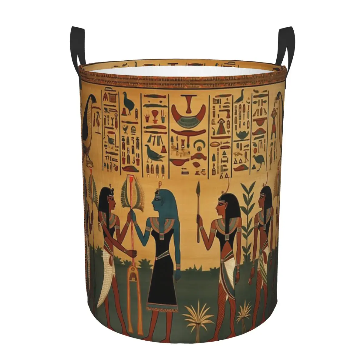 Ancient Egypt Mural Egyptian Mythology Foldable Laundry Baskets Dirty Clothes Toys Sundries Storage Basket Large Hamper For Home