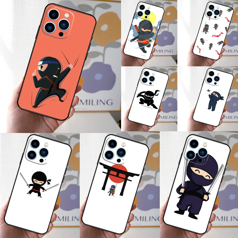 Japan samurai Ninja Warrior Phone Case For iPhone 16 15 11 13 12 14 Pro Max Mini X XR XS 7 8 Plus Soft Cover