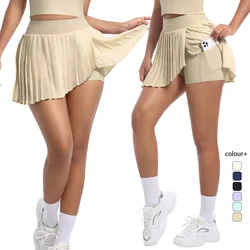 Casual High Waist Breathable Sweat Skirt Quick Dry Elasticity Double Layer Yoga Skirt Active Athletic Yoga Fitness Skirt Short