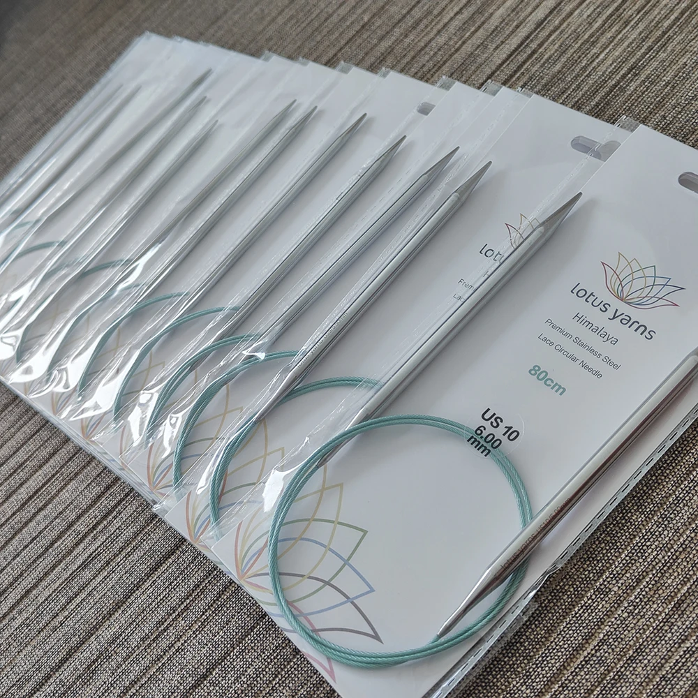 Lotus Yarns 80 cm  Stainless Steel Fixed Circular Knitting Needles