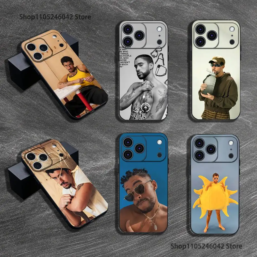 

Singer B-Bad B-Bunny DTMF For iPhone 17,16,15,14,13,12,11,Pro,XS,Max,XR,Plus,E,SE4,Mini Black Soft Cover Phone Case