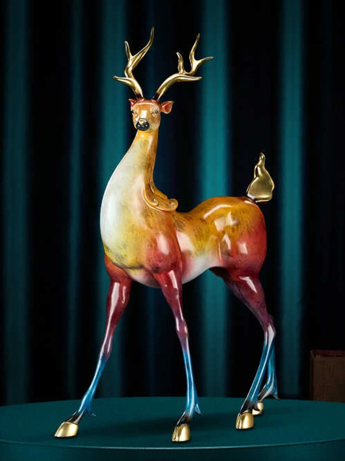 Brass deer ornament home decoration living room entrance office new residence housewarming opening gift