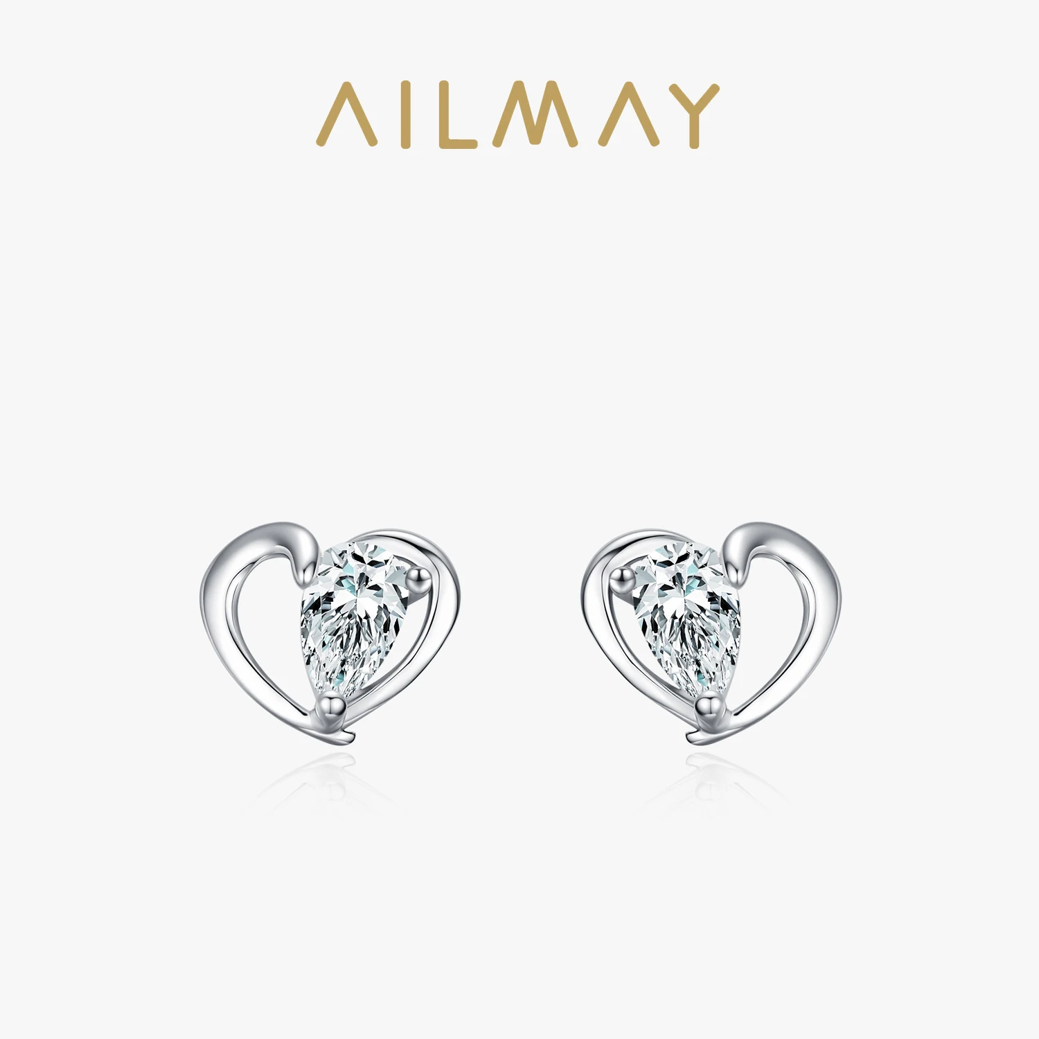 

Серьги Ailmay из стерлингового серебра 925 пробы с элегантными вставками в форме сердца и блестящими фианитами, романтический очаровательный подарок для женщин на годовщину