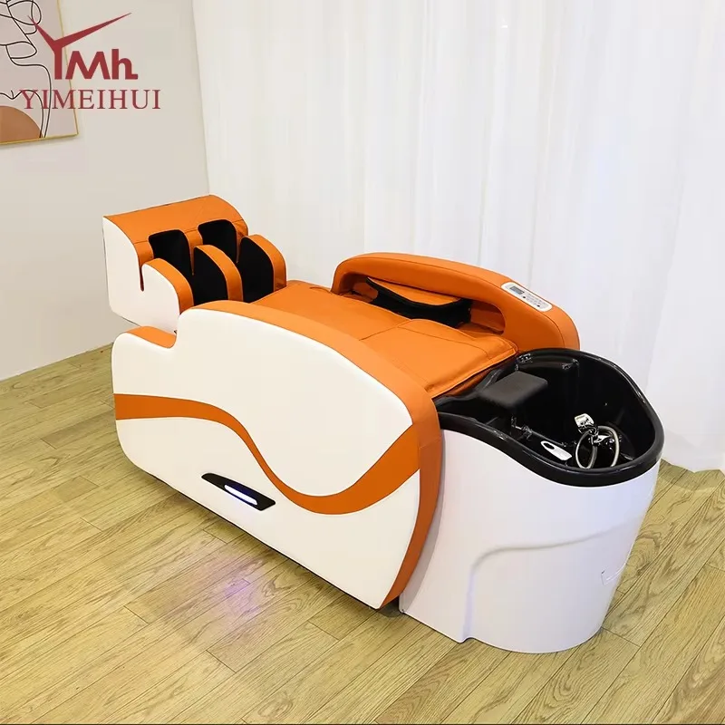 Modern Hair Spa Hair Salon Washing Bed Water Circulation Electric Massage Head Spa Shampoo Bed With Heating Steamer
