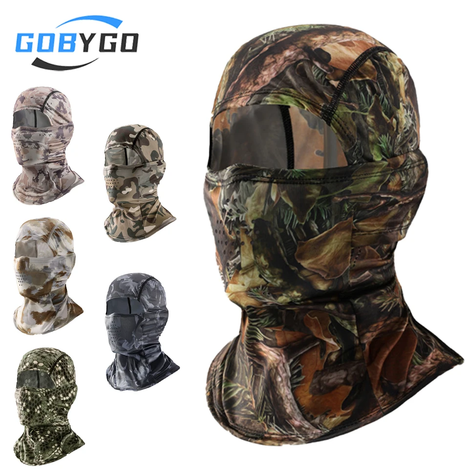 GOBYGO 1Pcs Summer UPF50+ Camouflage Headgear Ice Silk Breat