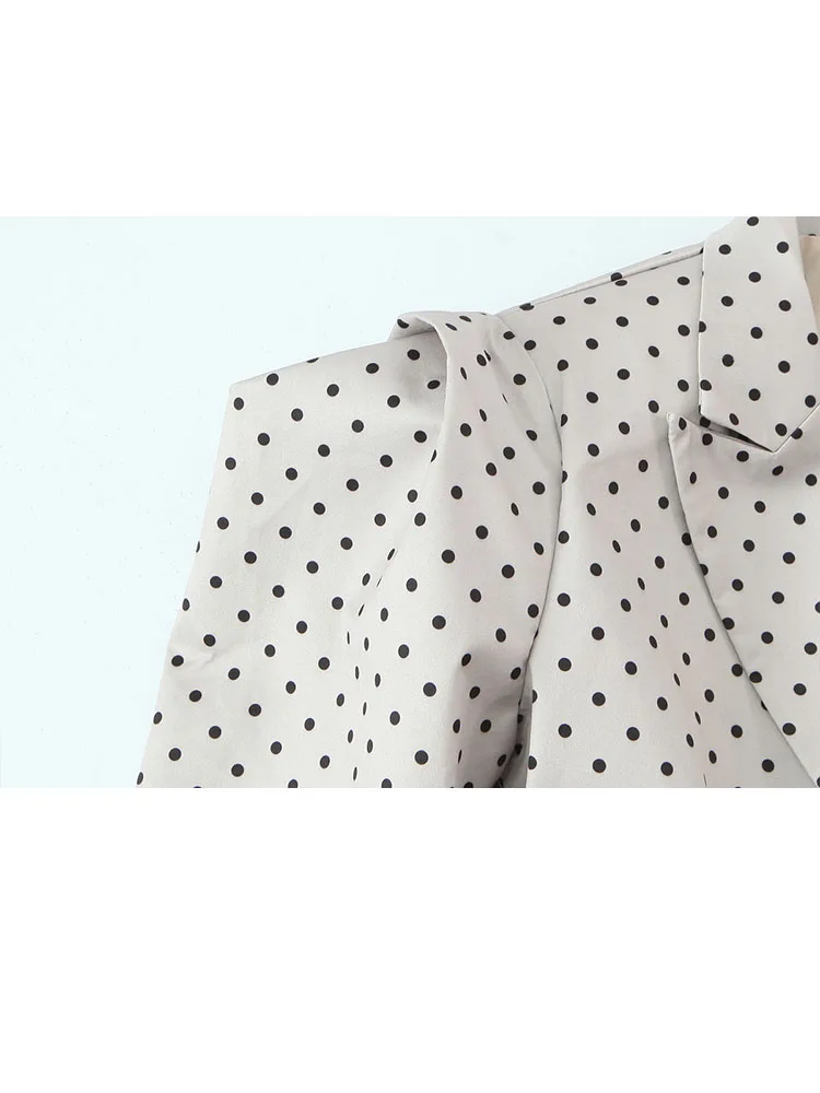 HH Giacca da donna con maniche irregolari a pois con risvolto retrò moda donna Giacca elegante da pendolarismo casual a maniche lunghe con cintura