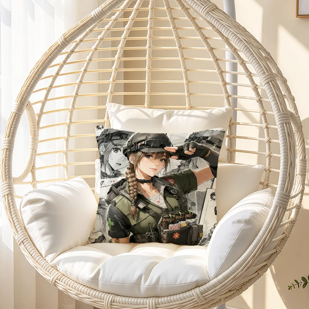 Game Delta Force Character Fanart Cushion Cover Soft Pillowcase Double Sided Sofa Home Living Room Decor Bed Club Hogar Gift