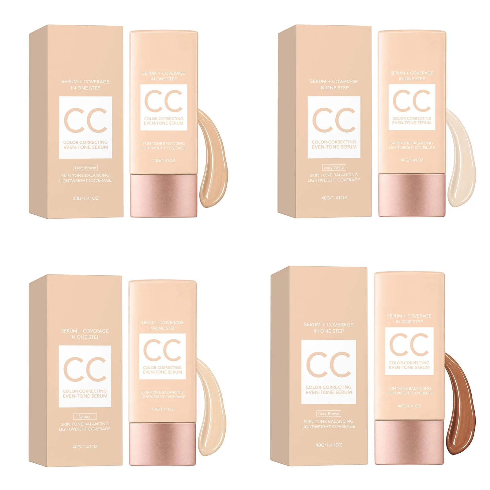 CC Cream Cover Blemishes Redness Glow Face Refine Pores Matte Natural Finish Lightweight Invisible Color Correcting Tinted Serum