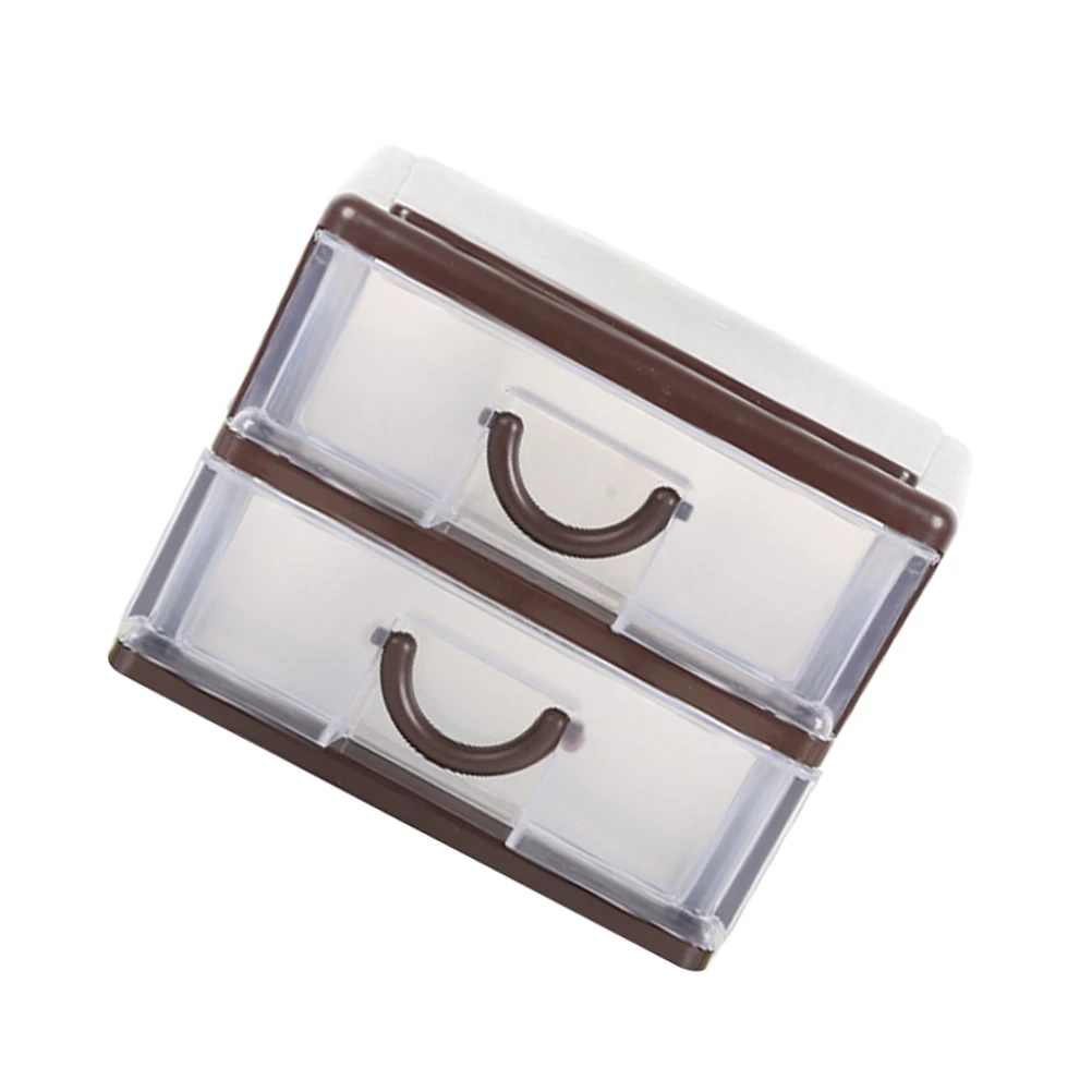 

Plastic Drawer Storage Box 2 Layers Brown Desktop Document Stationery Organizer Container For Home Office Simple Tidy