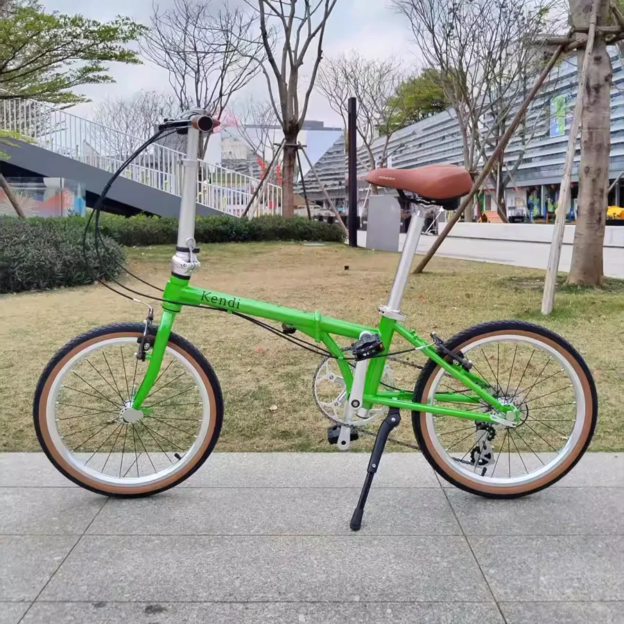 

Upgrade D7 Ultra-light 20 Inch 8-Speed Adult Aluminum Alloy Double V Brake Three-fold Frame Retro Commuting Outdoor Folding Bike