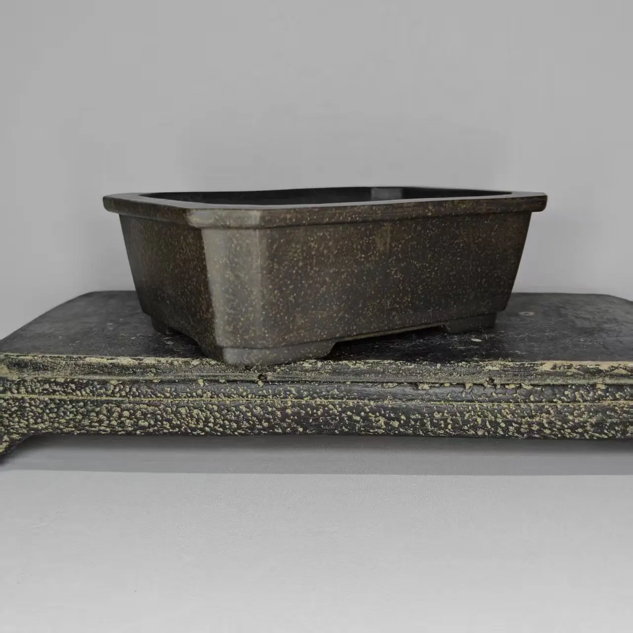 Old-bronze Clay Rectangle Shaped Yixing Unglazed Bonsai Pot
