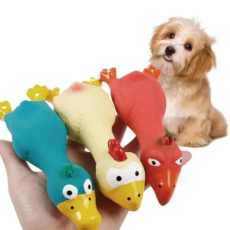 Dog Toys Make a Sound Cooing Chicken Dog Toy - Durable Latex Chew For Small To Medium Breeds Interactive Play & Dental Health