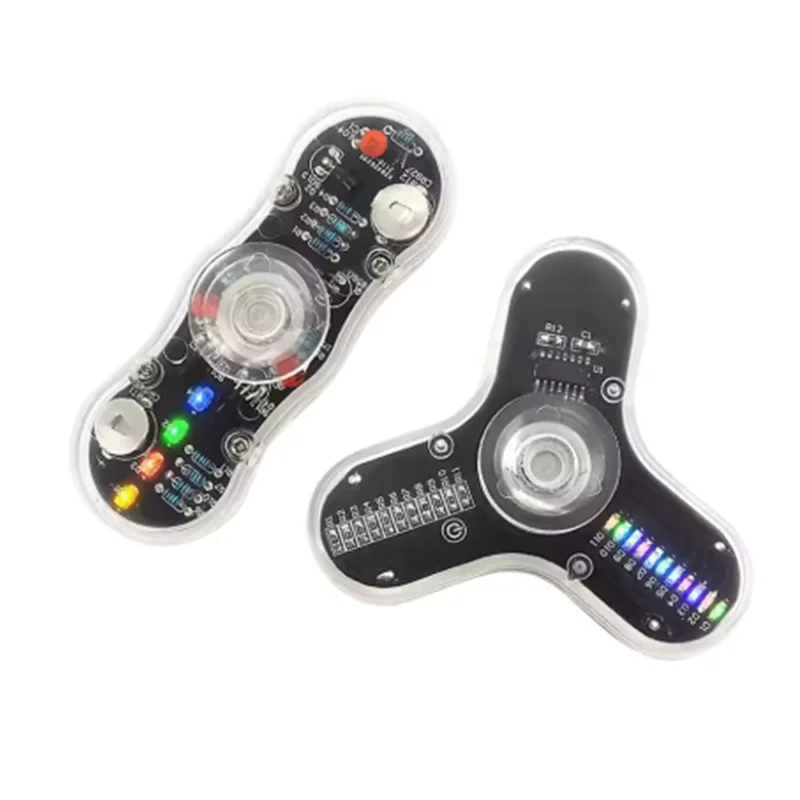 Kit electrónico DIY, giroscopio LED para la yema del dedo, rotación POV, diodo colorido, Spinner luminoso, Kit de giroscopio de entrenamiento de soldadura SMD